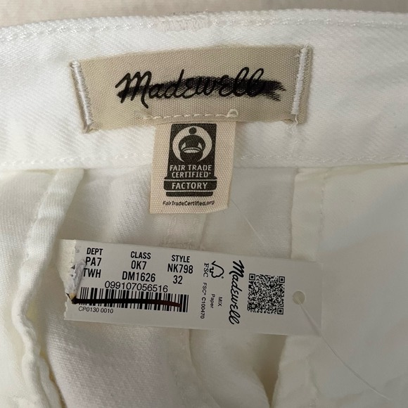 NWT Madewell The Harlow Wide Leg Jean in Tile White Size 32 - Picture 2 of 13